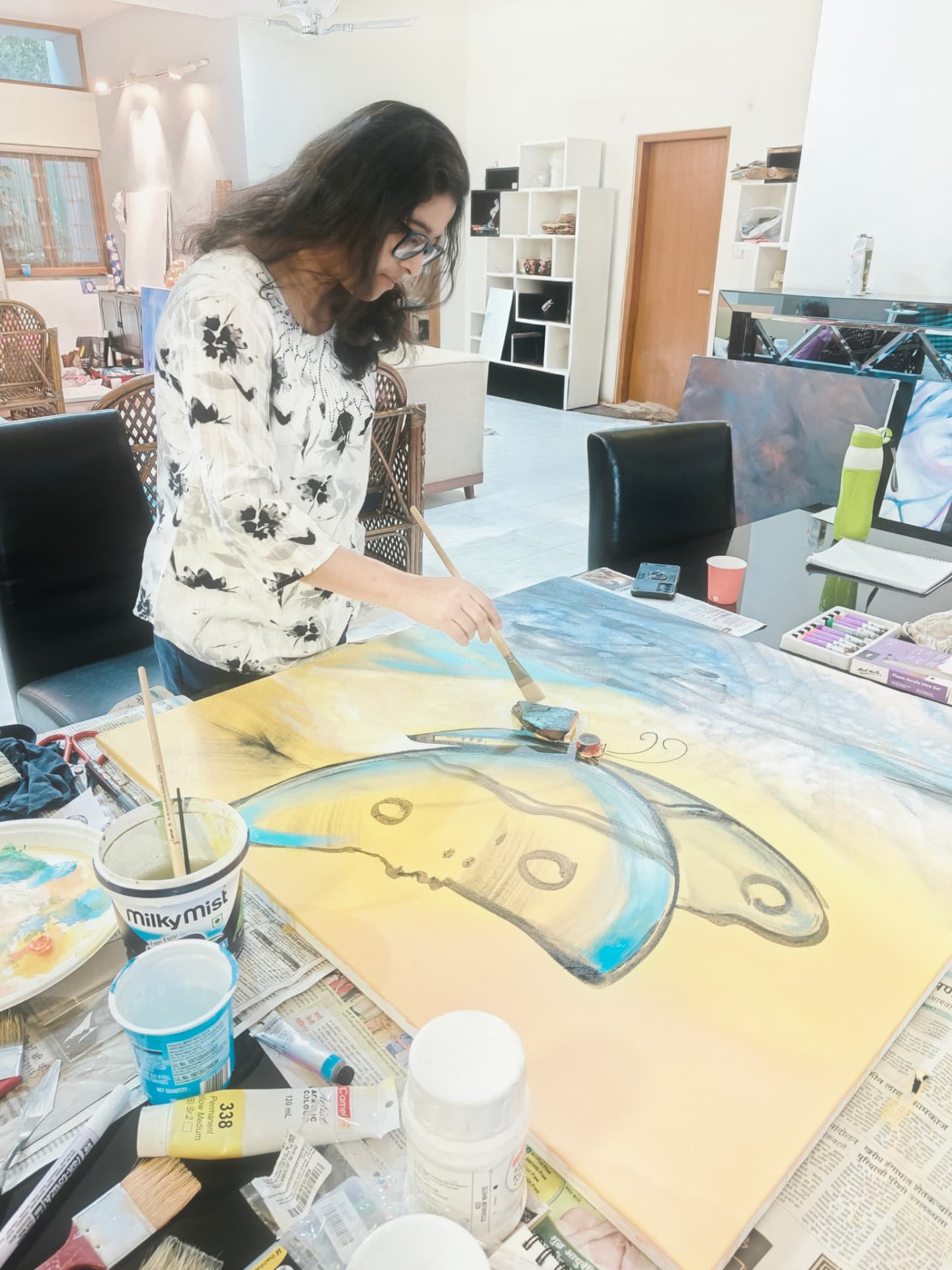 Portrait of Mrini in her studio